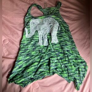 Elephant Lace Tank Top • Size Large